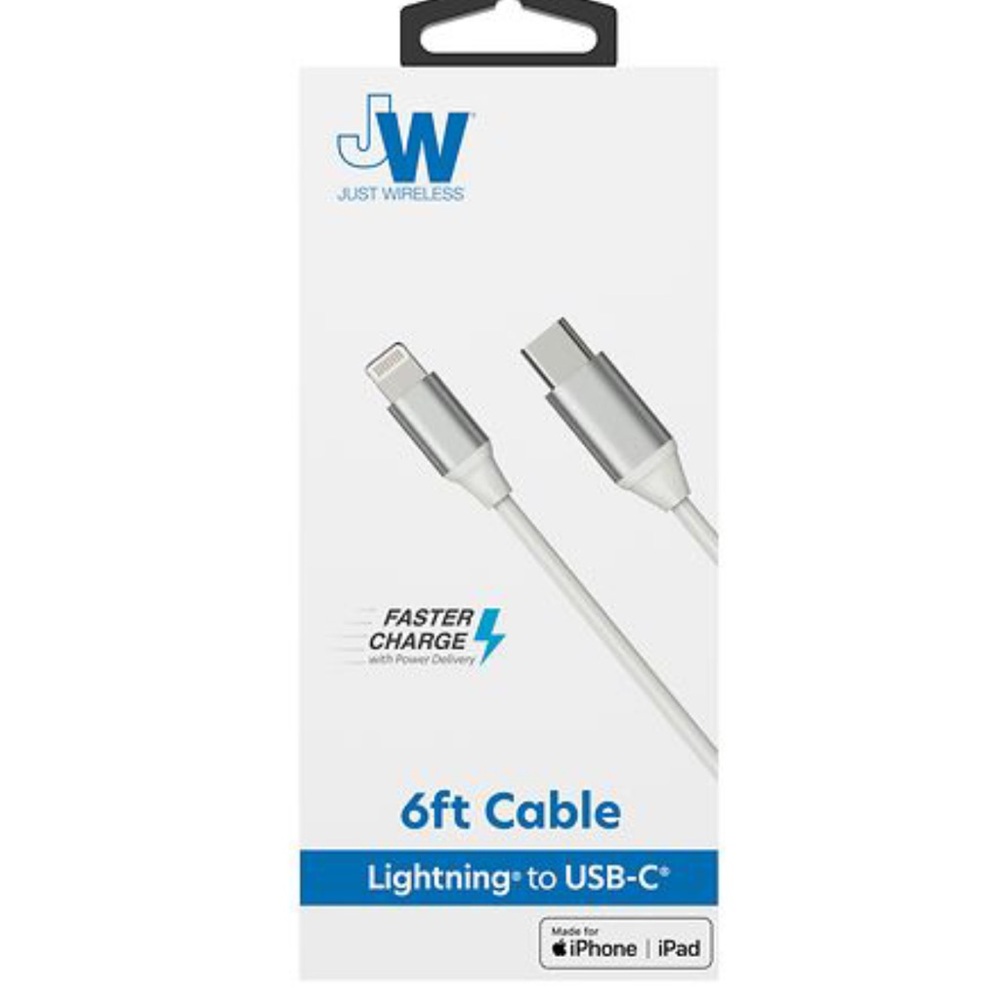 Just Wireless 6ft USB-C to USB-C High Speed Charging Cable NWT